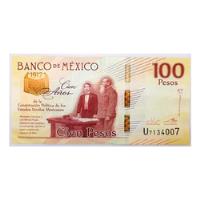 Billete De 100 Pesos Cien Años Constitución De 1917 segunda mano   México 