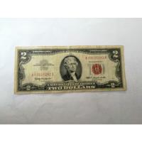 Billete De 2 Dólares Sello Rojo., usado segunda mano   México 