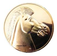 Medalla Caballo 1980 Franklin Mint 50mm Chapeada En Oro 24k segunda mano   México 