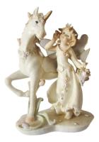 Usado, Figura Hada Flores Unicornio Mistico Decorativa Antigua.  segunda mano   México 