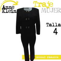 Traje Sastre Negro Pantalon Saco Anne Klein La Segunda Bazar, usado segunda mano   México 