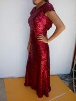 Hermoso Vestido Largo Corte Sirena Color Tinto Talla Chica!! segunda mano   México 