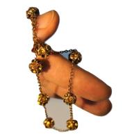 Gargantilla Collar Bolas Doradas Cristal Europeo Laton Oro, usado segunda mano   México 