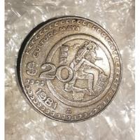 Moneda De 20 Pesos Cultura Maya 1981 Poco Circulada.  segunda mano   México 