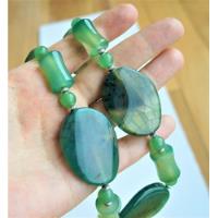 Collar Grande Jade Manzana Verde Plata Artesanal Antiguo segunda mano   México 