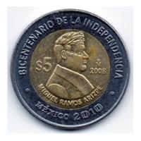 Ramos Arizpe 5 Pesos Centenario Revolucion Usado (ver Fotos segunda mano   México 