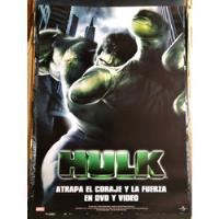 Poster Hulk (2003) Original Para Videoclub, usado segunda mano   México 