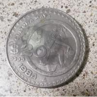 Moneda 20 Pesos Cultura Maya 1984 Fecha Escasa Rastros Oxido segunda mano   México 