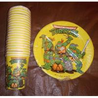 Vasos Y Platos Para Fiestas Tortugas Ninja Vintage 1990  segunda mano   México 