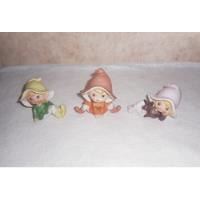 3 Figuras Duendes Elfos Vintage Porcelana Homco segunda mano  Monterrey