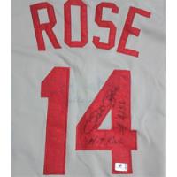 Jersey Autografiado Pete Rose Cincinnati Reds M & N Hit King segunda mano   México 