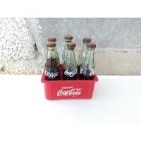 Antigua Rejita Con Mini Botellas Coca Cola De Colección Orig, usado segunda mano   México 