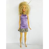 Usado, Barbie Vestido Morado Leopardo Rubia 1999 segunda mano   México 