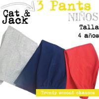 Usado, 3 Pants Niños Cat & Jack Rojo Azul Gris. La Segunda Bazar segunda mano   México 