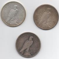1922s 1923d 1924 Peace Dolar 3 Moneda Plata Ley .90 Ringking, usado segunda mano   México 