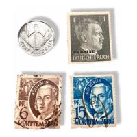 3 Timbres Hitler Moneda 50 Centésimos Francia Ocupada X Nazi segunda mano   México 
