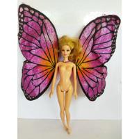 Barbie Flexible Princesa Mariposa Alas Rosas 2012, usado segunda mano   México 