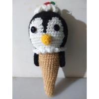 Amigurumi Pingüino Helado Cono Tejido Crochet 20 Cms, usado segunda mano   México 