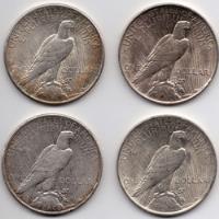 1922 1923 1925 25 Peace Dolar Au Tono 4 Moneda Plata .9 Lote segunda mano   México 