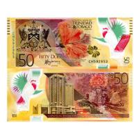 Billete De Trinidad Y Tobago 50 Dollars 2015 Polímero Nuevo  segunda mano  Morelia