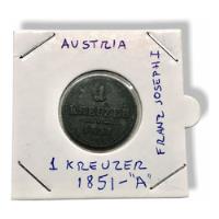 Usado, Moneda 1 Kreuzer Austria 1851 A De Cobre Franz Joseph I segunda mano   México 