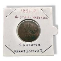 Moneda De Cobre Austria 1 Kreuzer 1851-a Habsburg Franz J I segunda mano   México 