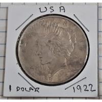 Moneda Plata Estados Unidos De Norteamérica, Un Dólar, 1922. segunda mano   México 