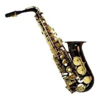 Saxofón Alto Silvertone, Negro Con Llaves Doradas Eb segunda mano   México 