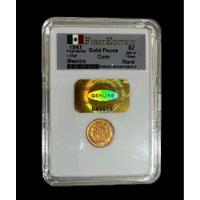 Usado, Moneda 2 Pesos Oro Año 1947 Familia Centenario Año Dificil   segunda mano   México 