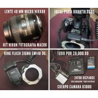 Usado, Kit Para Fotografia Macro Nikon/sigma D3000 Lente Nikkor 40  segunda mano   México 
