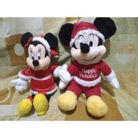 Mickey Y Minnie Mouse Peluches Navideño Disney Original , usado segunda mano   México 