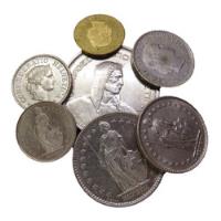 7 Monedas Franco Suizo Suiza Helvetia Cono Monetario segunda mano   México 