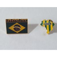2 Pin Broche Metálico Brasil Bandera Y País De Colección, usado segunda mano   México 