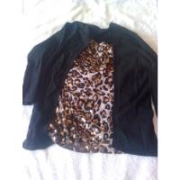 Sweater Negro Con Blusa Leopardo Talla S segunda mano   México 