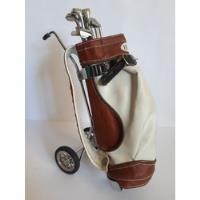 Bolsa Y Palos De Golf Vintage Decorativos Mide 23 X 14 Cm  segunda mano   México 