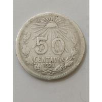 Moneda 50 Centavos 1921 México Plata 0.720 segunda mano   México 