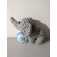Usado, Elefante Gris Con Pelota Azul Amigurumi Crochet  segunda mano   México 