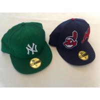 2 Gorras New Era Originales Size 8 Y 8 1/8 Indians Y Yankees, usado segunda mano   México 