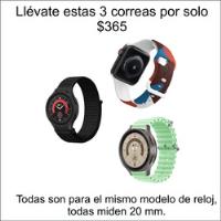 3 Correa Para Smartwatch Motorola O LG Varios Modelos 20mm segunda mano   México 