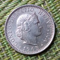 Moneda De 20  Centavos Francos Suizos 1965 Sin Circular. , usado segunda mano   México 