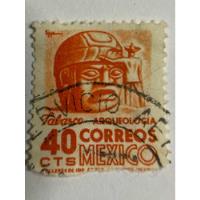 Sello Postal Mexico 1953 Tabasco Arqueología 40 Centavos, usado segunda mano   México 