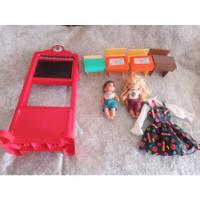 Accesorios Barbie Maestra Y Dos Niños , usado segunda mano   México 