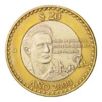 Moneda 20 Pesos Octavio Paz Año 2000, usado segunda mano   México 