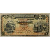 Billete Banco Peninsular Mexicano 5 Pesos 1914 Buen Estado segunda mano   México 