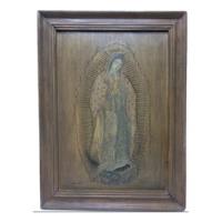Cuadro Virgen Tallada En Madera 57.2cm X 42.5cm Vintage  segunda mano   México 