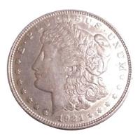 Moneda 1 Dólar Plata 900 Morgan U S A Ceca  D Año 1921  segunda mano   México 