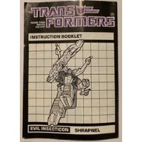 Usado, Transformers G1 Instructivo Del Insecticon Shrapnel Hasbro segunda mano   México 