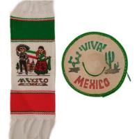10 Pza Mini Sarape Tricolor Con Sombrero Impreso Viva Mexico, usado segunda mano   México 