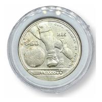 Usado, Moneda Plata 50 Pesos Mundial México 86 Encapsulada segunda mano   México 