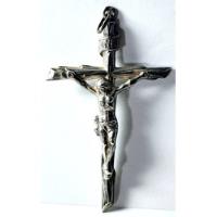 7.2x4.3cm Antiguo Cristo Jesus Cruz Crucifijo Dije Plata 925 segunda mano   México 